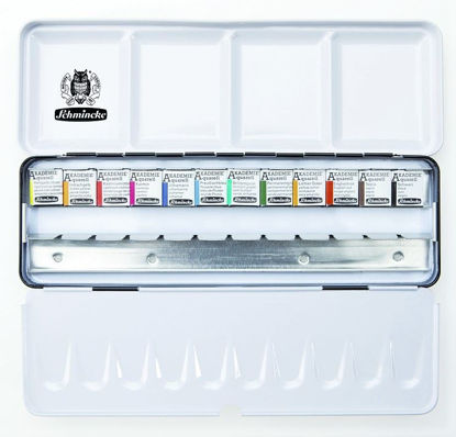 Εικόνα της AKADEMIE®  Aquarell metal set 12 x1/2 pans.