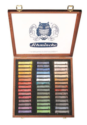 Εικόνα της Schmincke soft pastels wooden box, set 45 pastels