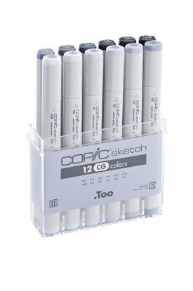 Picture of COPIC sketch set 12 colours COOL GREY