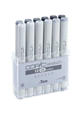 Εικόνα της COPIC sketch set 12 colours COOL GREY