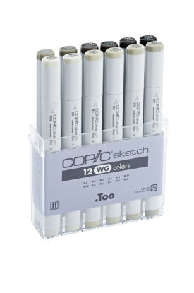 Εικόνα της COPIC sketch set 12 colours WARM GREY