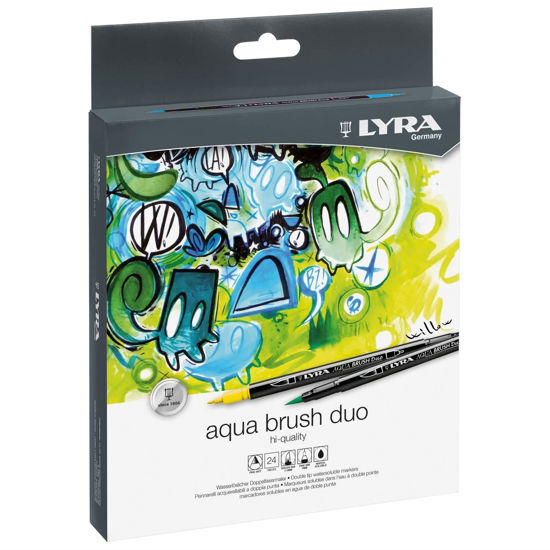 Picture of Lyra Aqua Brush Duo Brush Pens Fibre-Tip Pens, 24 pcs set