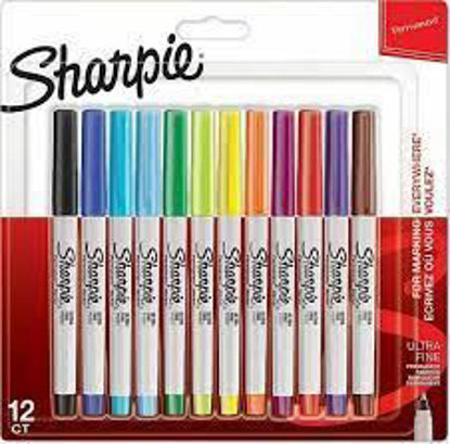 Picture of Sharpie Fine Permanent Marker Assorted Colours, Ultra Fine - Pack of 12  NOW 30% OFF