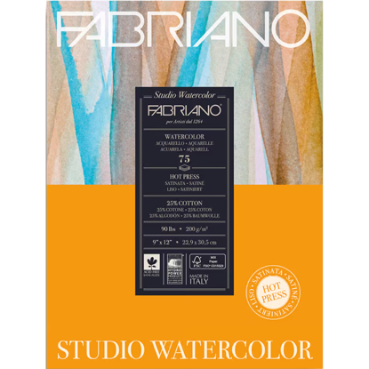 Εικόνα της Fabriano Watercolor STUDIO Hot Pressed μπλoκ 200gr