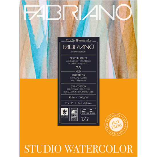 Picture of Fabriano Watercolor STUDIO Hot Pressed block 200gr