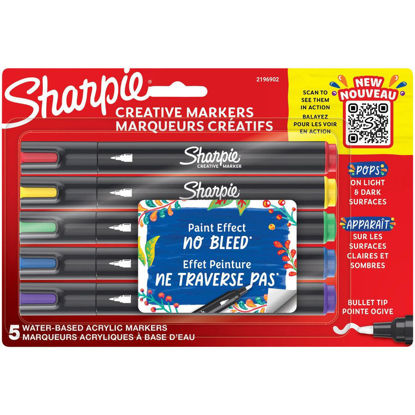 Εικόνα της Ακρυλικοί μαρκαδόροι Sharpie, σετ 5 τεμ.
