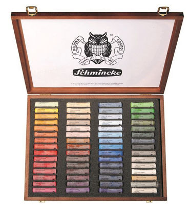 Εικόνα της Schmincke soft pastels wooden box, set 60 pastels