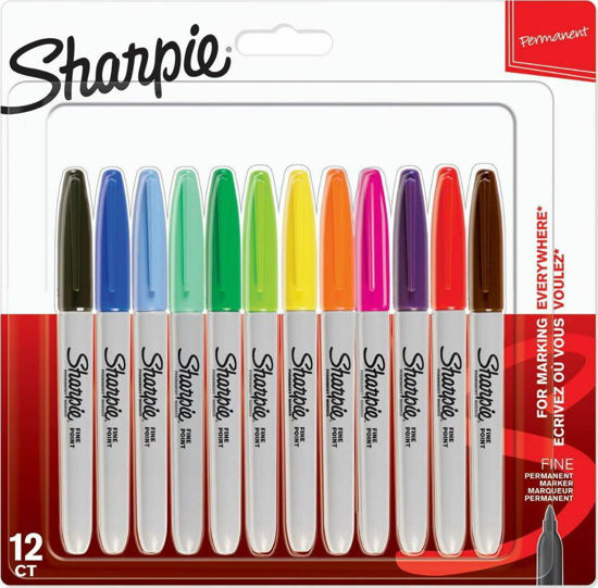 Picture of Sharpie Fine Permanent Marker Assorted Colours - Pack of 12 -  Νow 30% off!