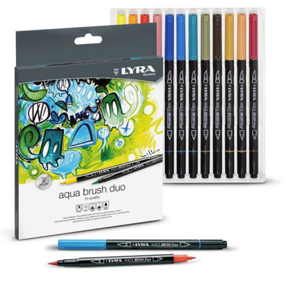 Picture of Lyra Aqua Brush Duo Brush Pens Fibre-Tip Pens, 12 pcs set