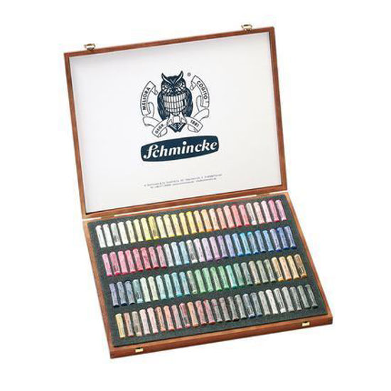 Picture of Schmincke soft pastels wooden box, set 100 pastels