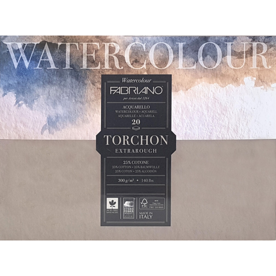 Picture of Fabriano Watercolour Torchon Extrarough Block 300gr, 30,5 x 45,5cm
