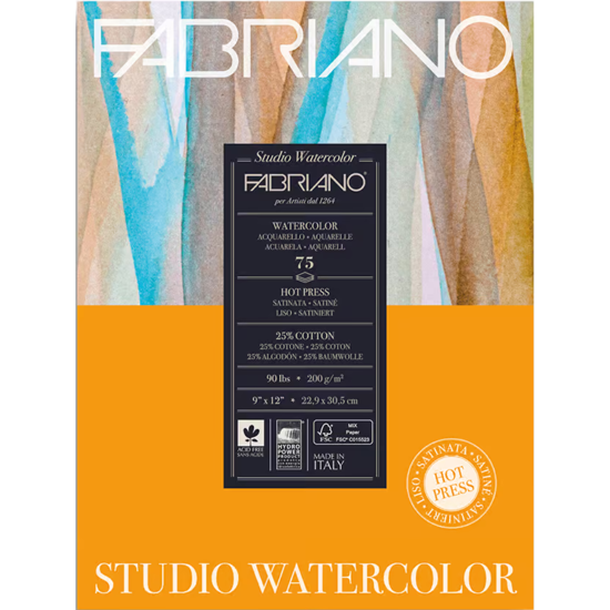 Εικόνα από Fabriano Watercolor STUDIO Hot Pressed μπλoκ 200gr