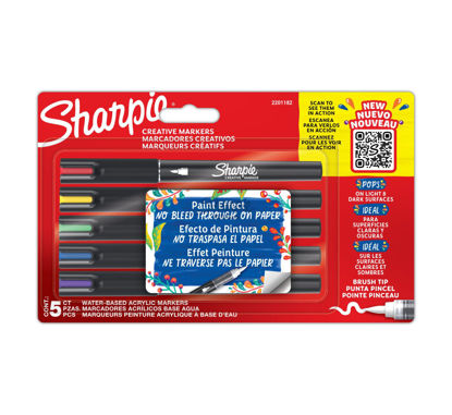 Picture of Sharpie Creative Acrylic Markers Brush Tip - Set of 5