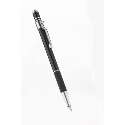 Picture of transotype Pushbutton knife, anodized aluminium black, 30° blade