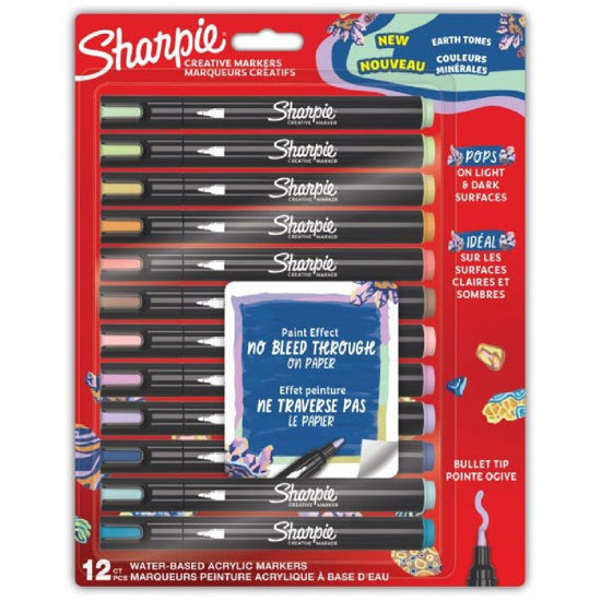 Picture of Sharpie Creative Acrylic Markers Warm Tones  - Set of 12