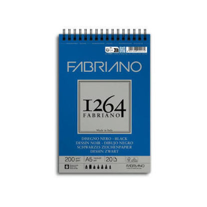 Picture of Fabriano Black Spiral Drawing Book Α5, 190gr
